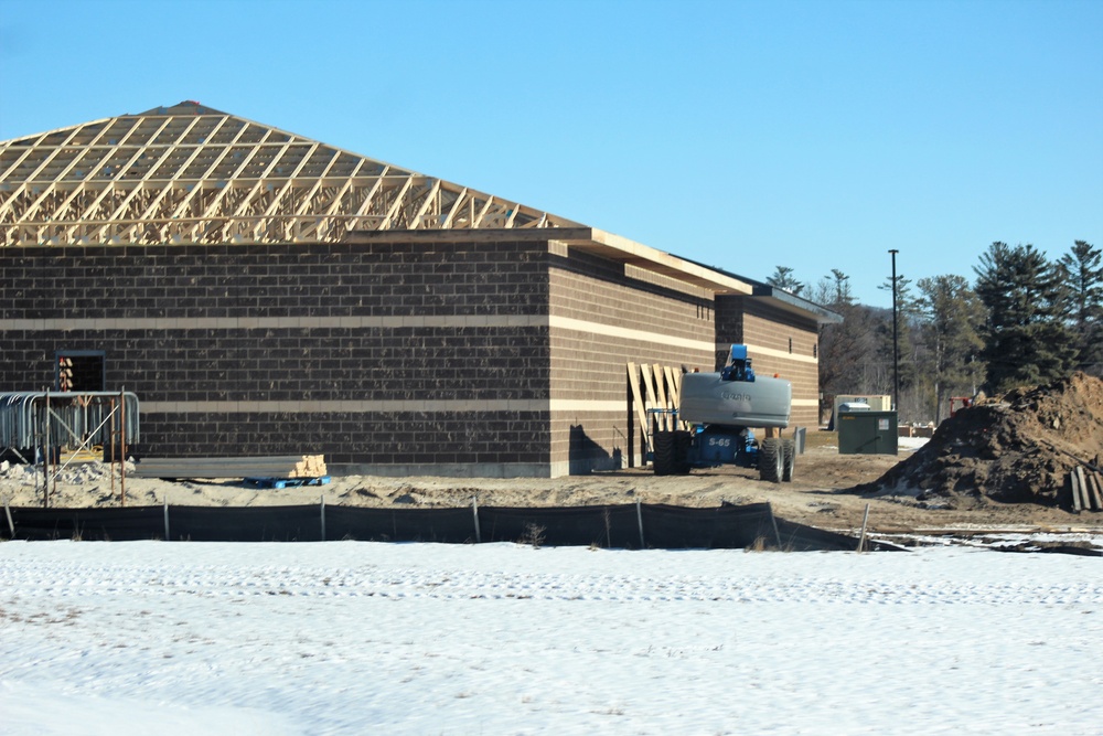 Last of 6 new simulations buildings under construction at Fort McCoy