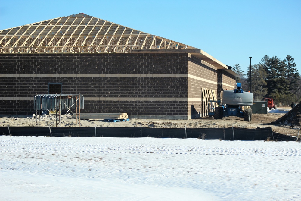 Last of 6 new simulations buildings under construction at Fort McCoy