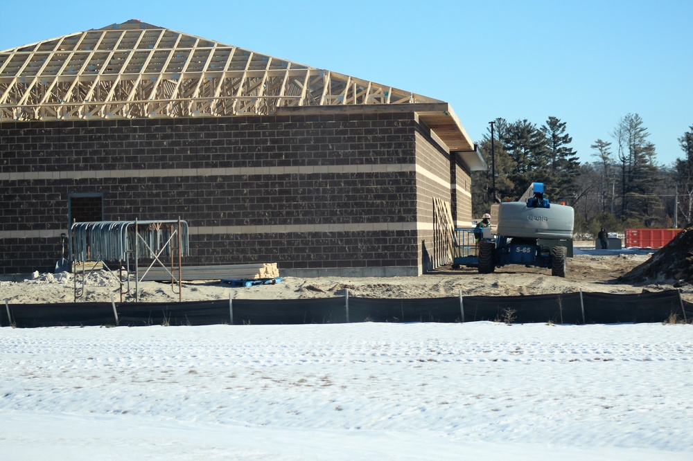 Last of 6 new simulations buildings under construction at Fort McCoy