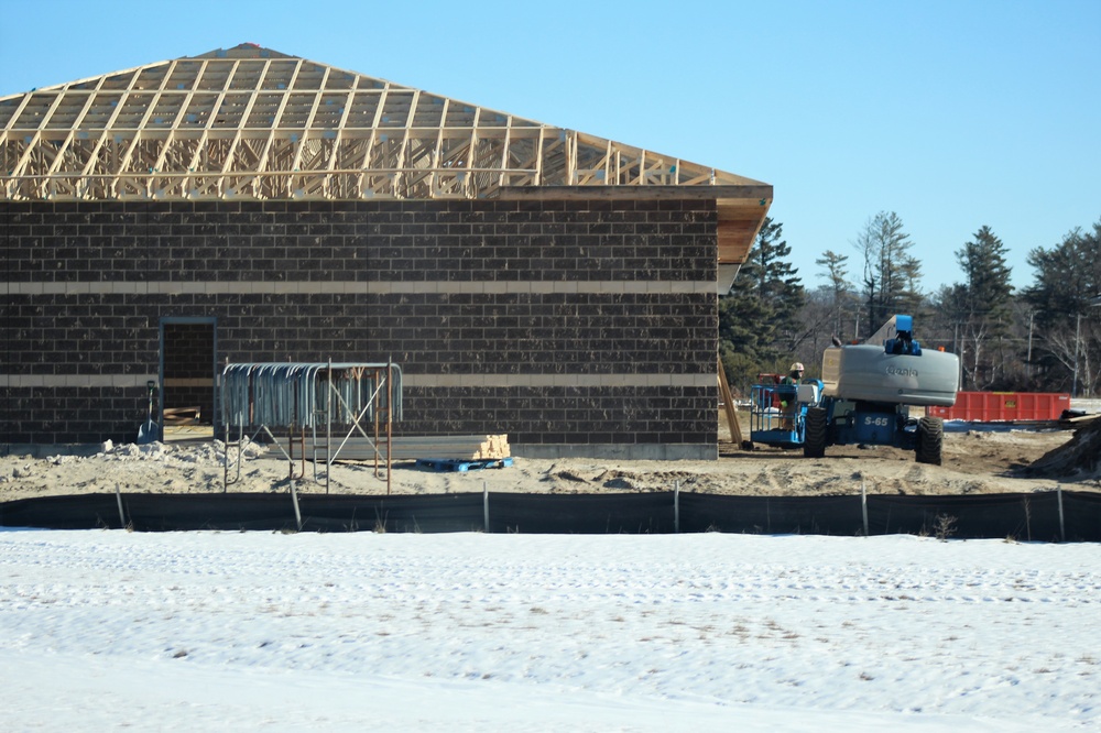 Last of 6 new simulations buildings under construction at Fort McCoy