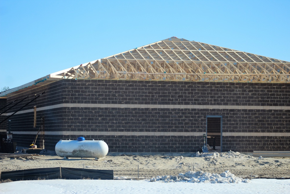 Last of 6 new simulations buildings under construction at Fort McCoy