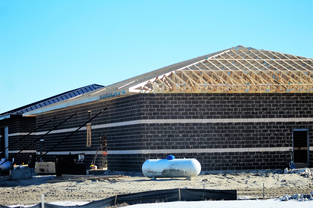 Last of 6 new simulations buildings under construction at Fort McCoy