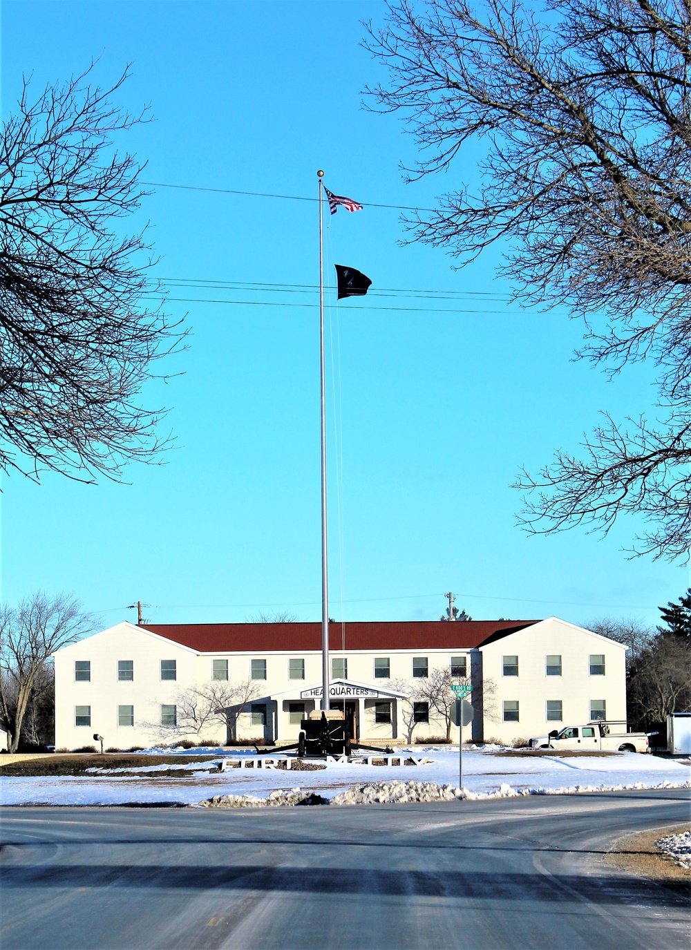 American Flag and Fort McCoy