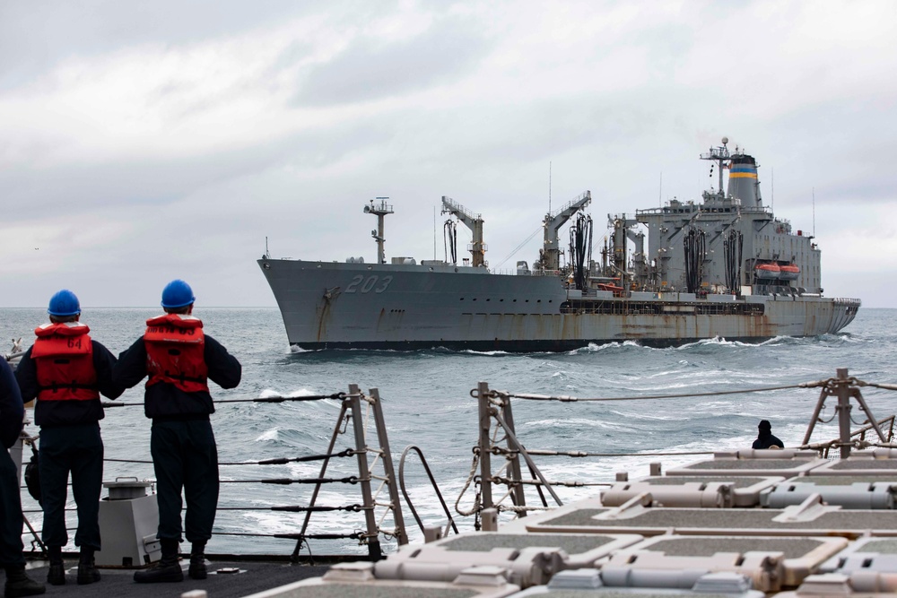 USS Porter RAS with USNS Laramie in Black Sea