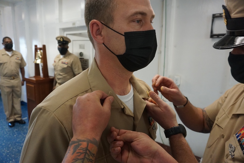 Chief Petty Officer Pinning Ceremony on USS Ramage