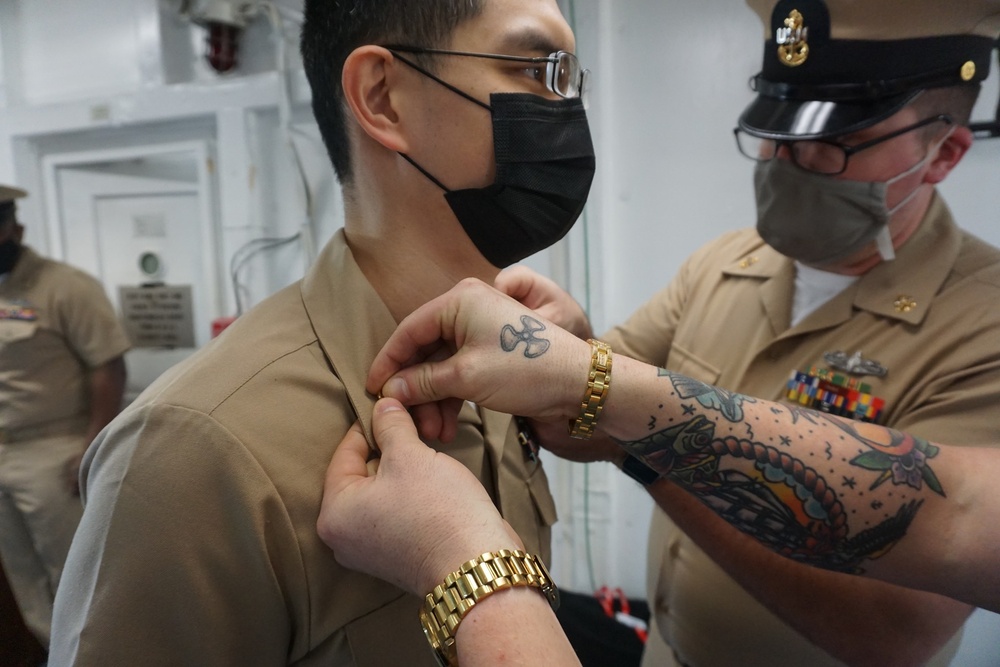 Chief Petty Officer Pinning Ceremony on USS Ramage