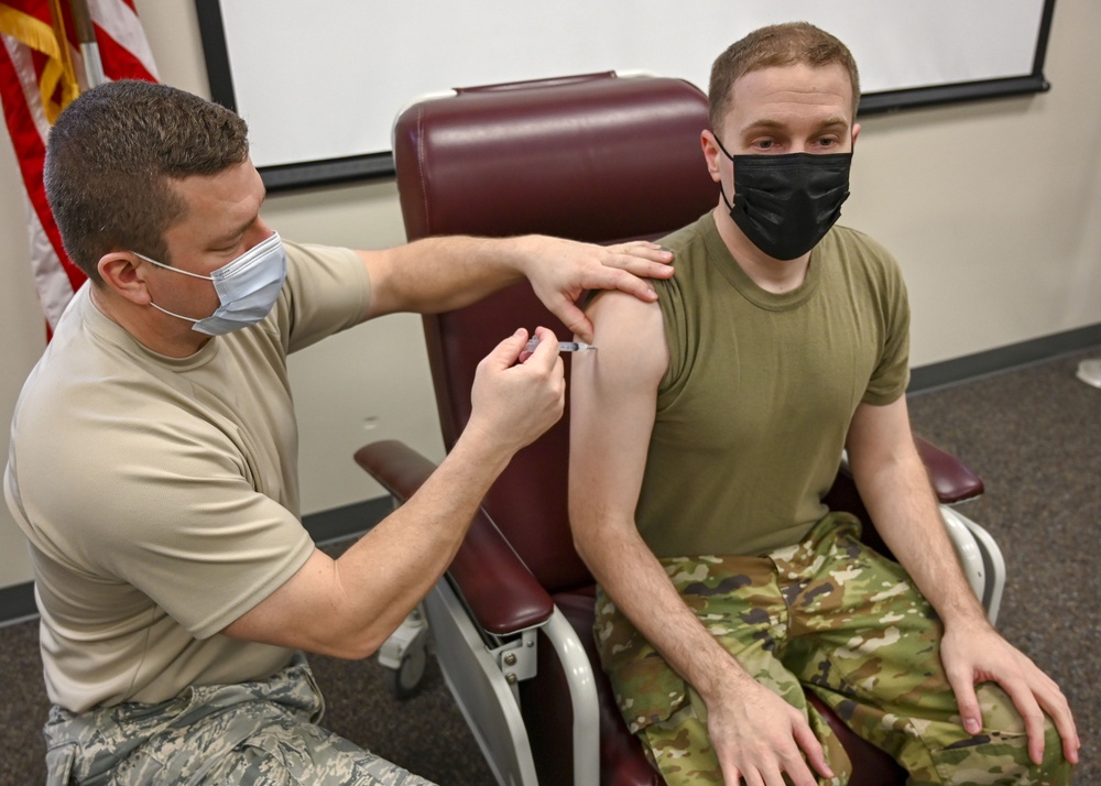 114th Medical Group Administers voluntary COVID-19 Vaccine to fellow Airmen