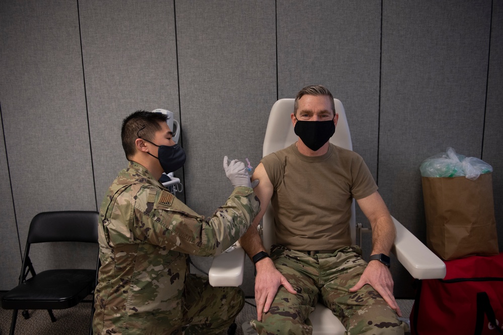 Col. Smith Receives the Second COVID Vaccine Shot