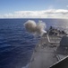 USS Benfold fires MK45 gun