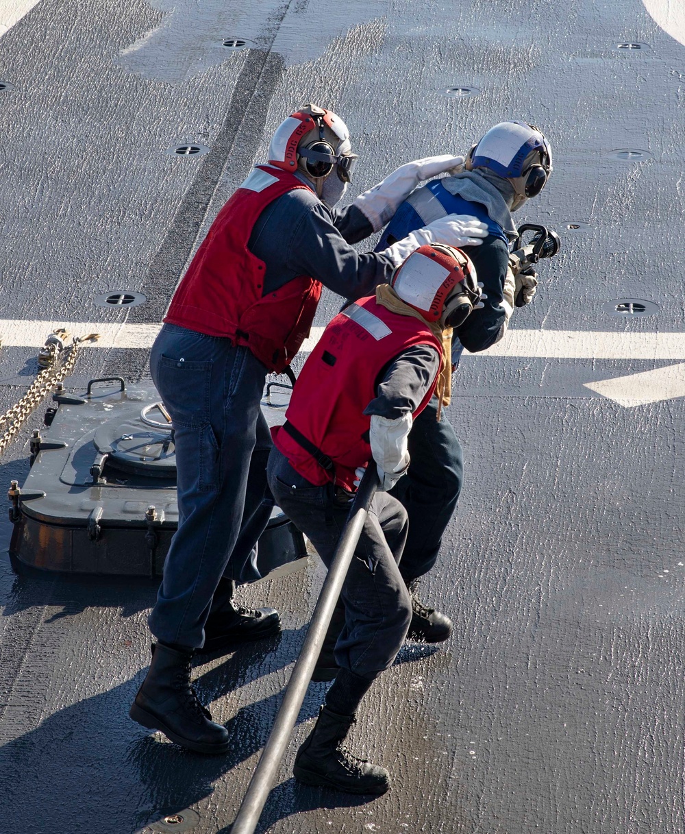 Sailors Conduct Fire Drill