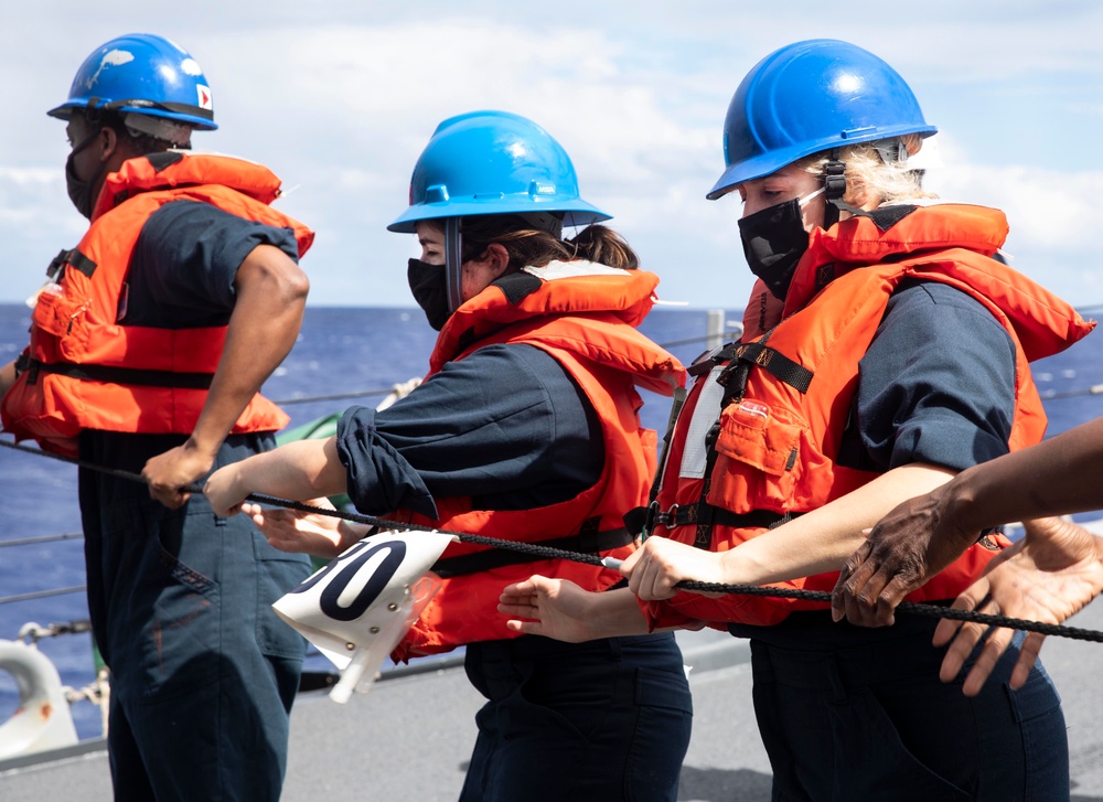 Sailor Conduct Replenishment at Sea