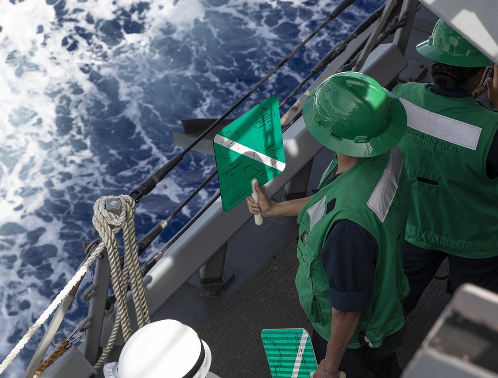 Sailor Conduct Replenishment at Sea