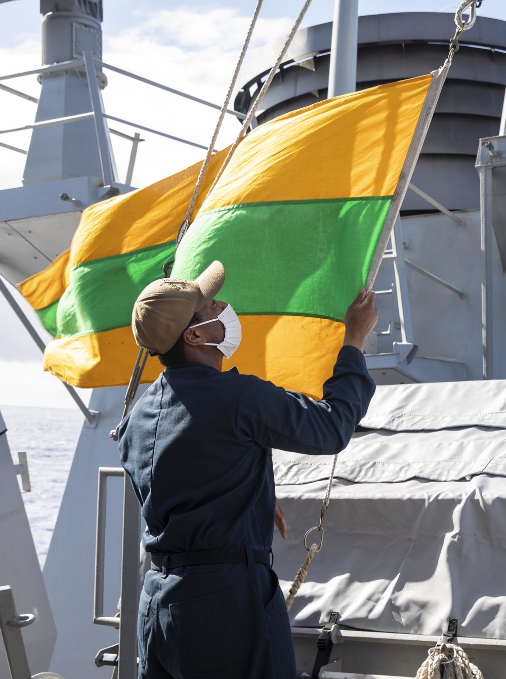 Sailor Conduct Replenishment at Sea