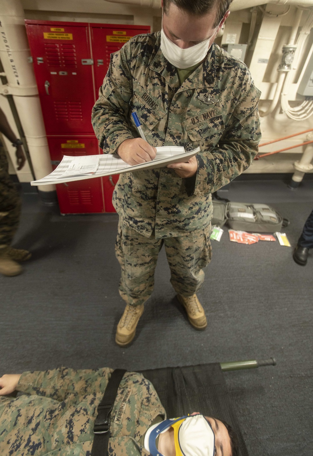 15th MEU Marines, Sailors rehearse mass casualty procedures aboard USS San Diego