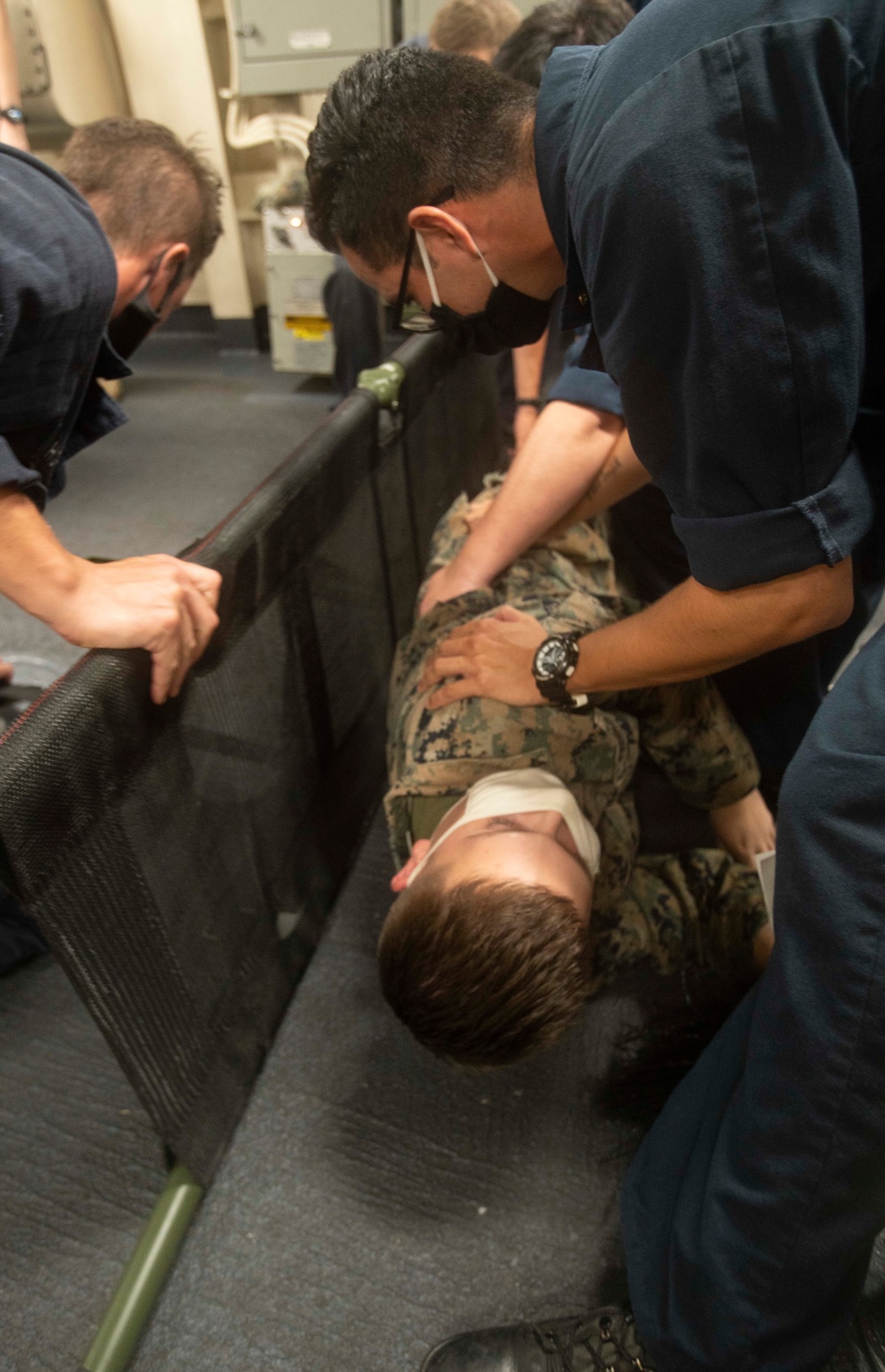 15th MEU Marines, Sailors rehearse mass casualty procedures aboard USS San Diego