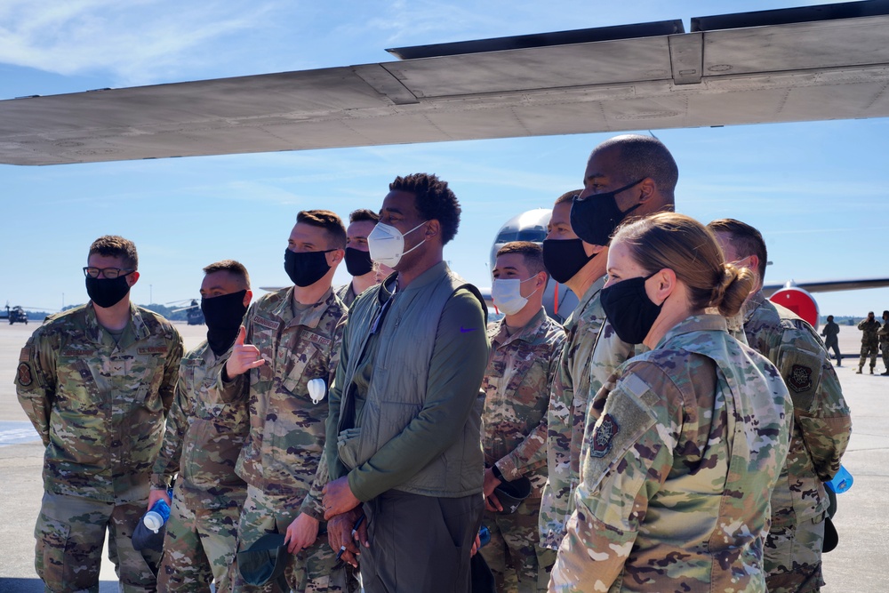 Visitors to the flightline