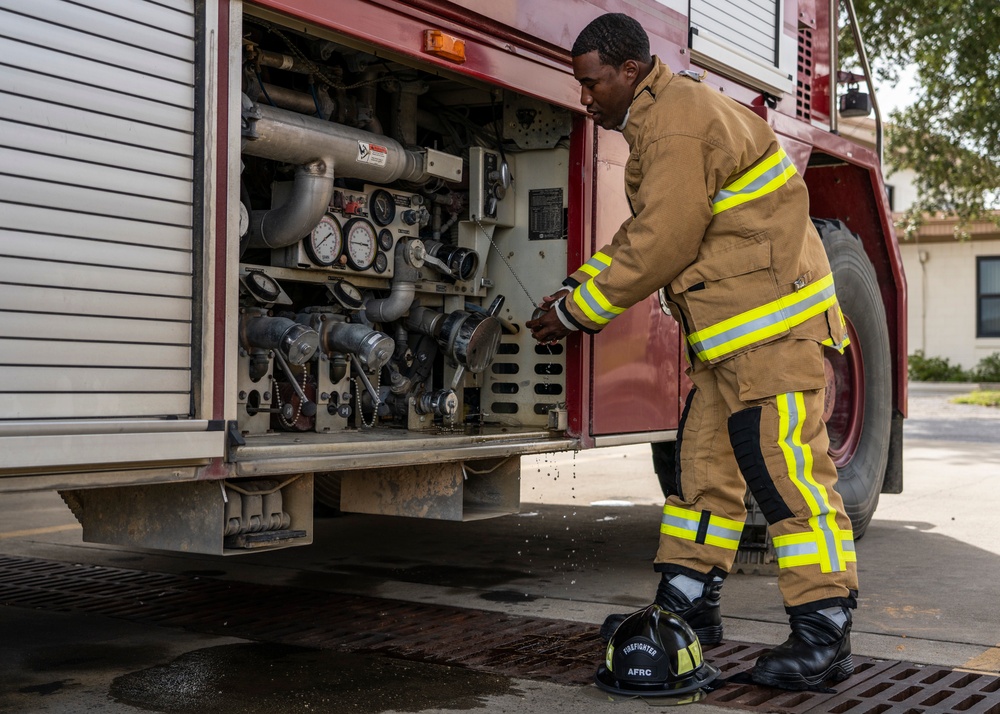 919 SOW Firefighters on the flightline