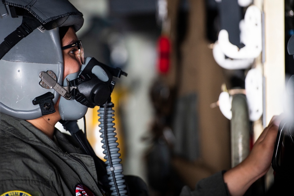 USAF C-130J Super Hercules Provides Fuel to F-35A Lightning IIs During Exercise Cope North 21