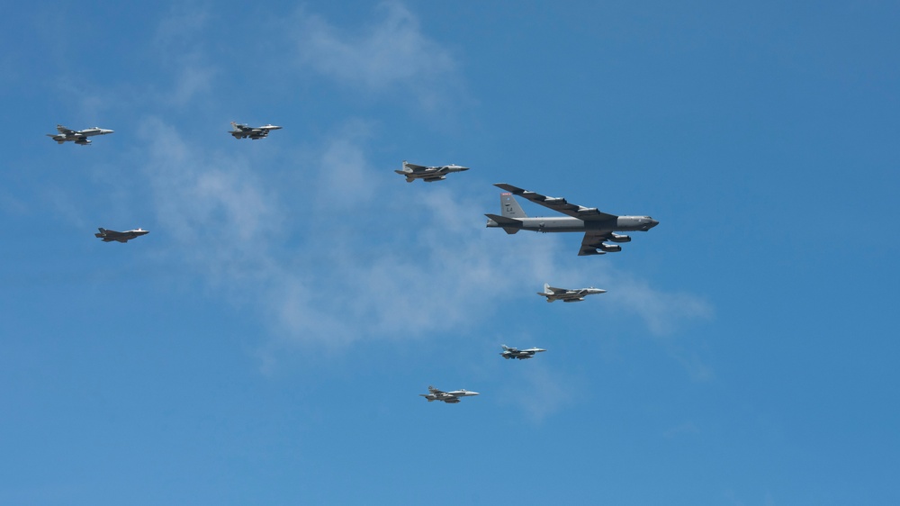 Combined forces conduct flyover for Cope North 2021