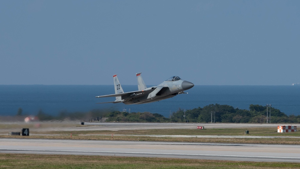 F-15C Eagles Taking Off