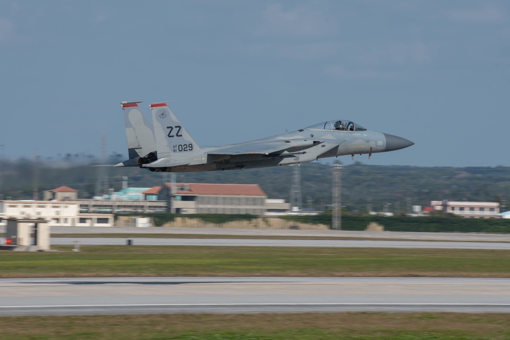 F-15C Eagles Taking Off