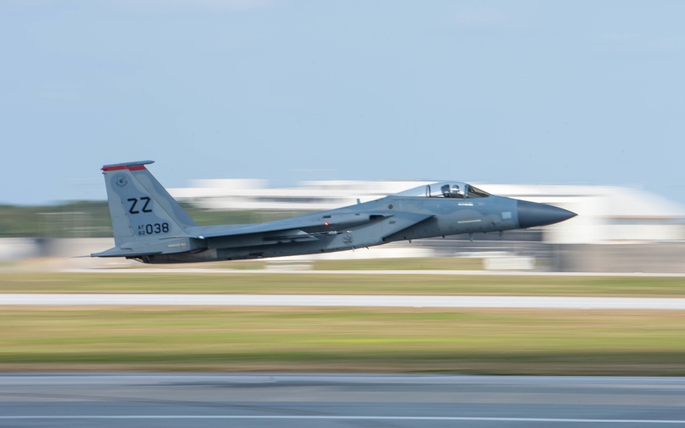 F-15C Eagles Taking Off