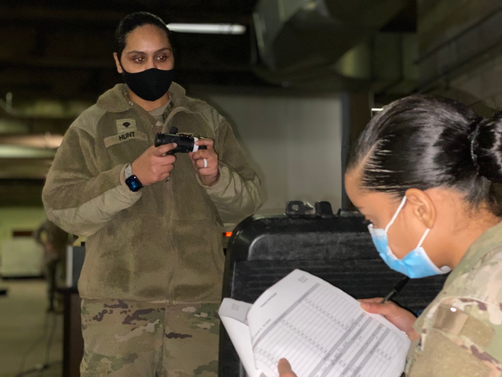 Members of the 508th MPs identify and verify equipment returning from mission in Washington, D.C.