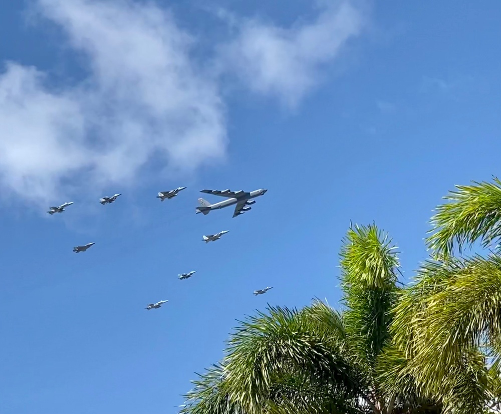 Combined forces conduct flyover for Cope North 2021