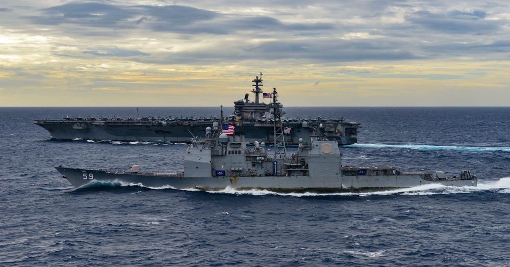Nimitz and TR conduct dual carrier operations in the Indo-Pacific