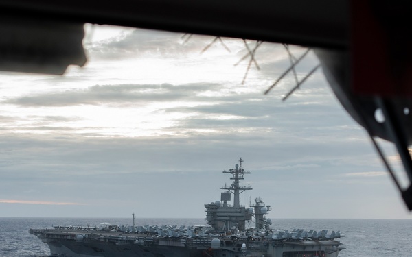 Nimitz and TR conduct dual carrier operations in the Indo-Pacific.