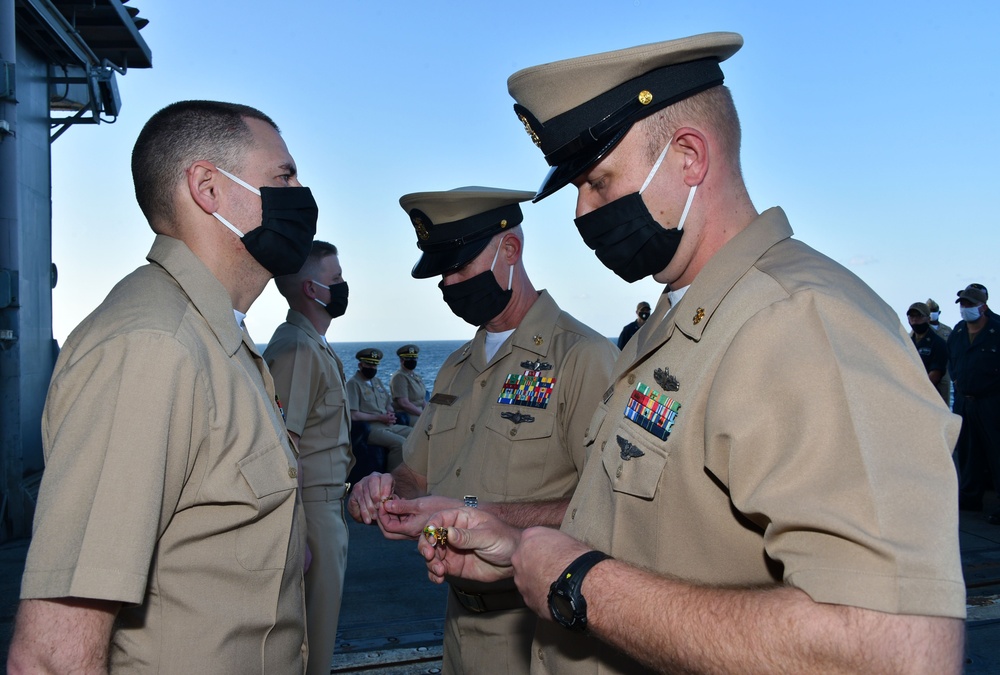 USS PHILIPPINE CPO PINNING CEREMONY AT SEA/DEPLOYMENT