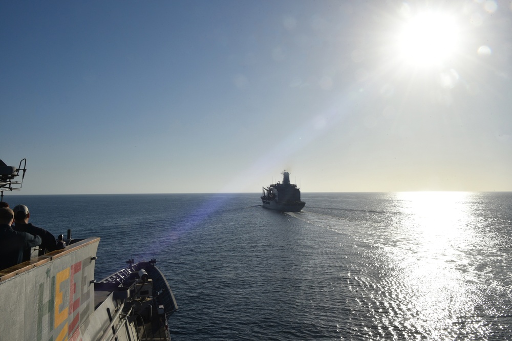 USS PHILIPPINE SEA CONDUCTS RAS WITH USNS BIG HORN/DEPLOYMENT