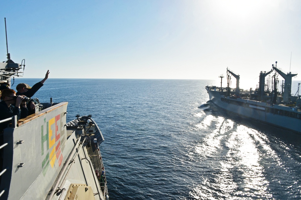 USS PHILIPPINE SEA CONDUCTS RAS WITH USNS BIG HORN/DEPLOYMENT