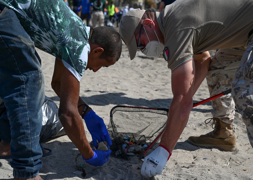 Civil Affairs East Africa Team, local partners clean Djiboutian beach