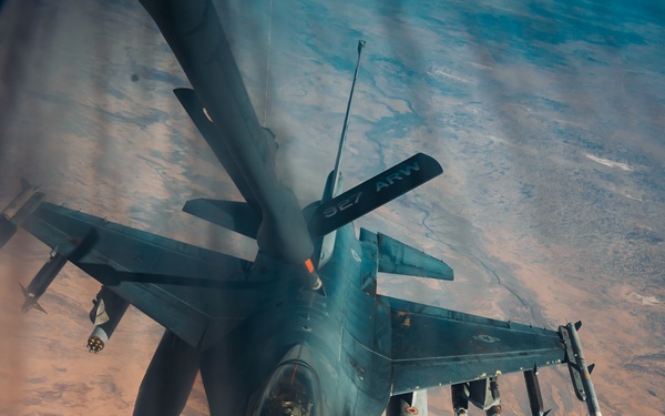 350th EARS provides fuel to F-15s, F-16s