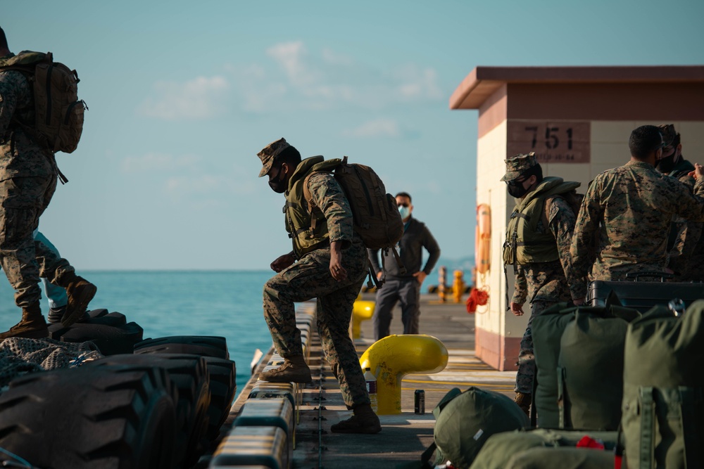 Marines with CLR-3 prepare to depart for Maritime Prepositioning Force offload in support of Hagåtña Fury 21