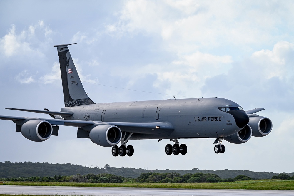 Iowa Air National Guard KC-135 land at Andersen Air Force Base