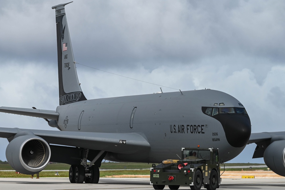 Iowa Air National Guard KC-135 land at Andersen Air Force Base