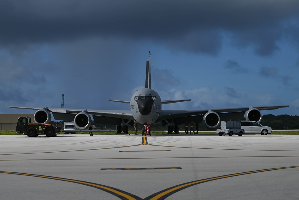 Iowa Air National Guard KC-135 land at Andersen Air Force Base