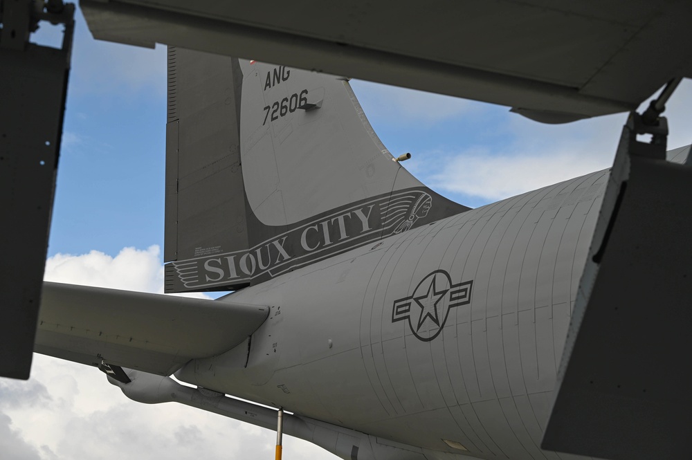 Iowa Air National Guard KC-135 land at Andersen Air Force Base