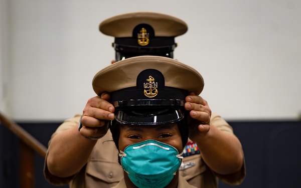 USS Carl Vinson (CVN 70) Conducts a Pinning Ceremony for New Chief Petty Officers