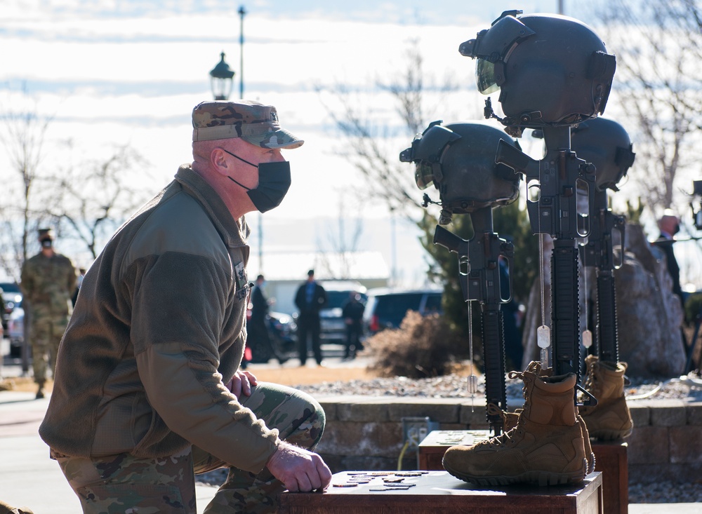 Idaho National Guard pays its respects to the three fallen pilots in the Feb. 2 Black Hawk crash