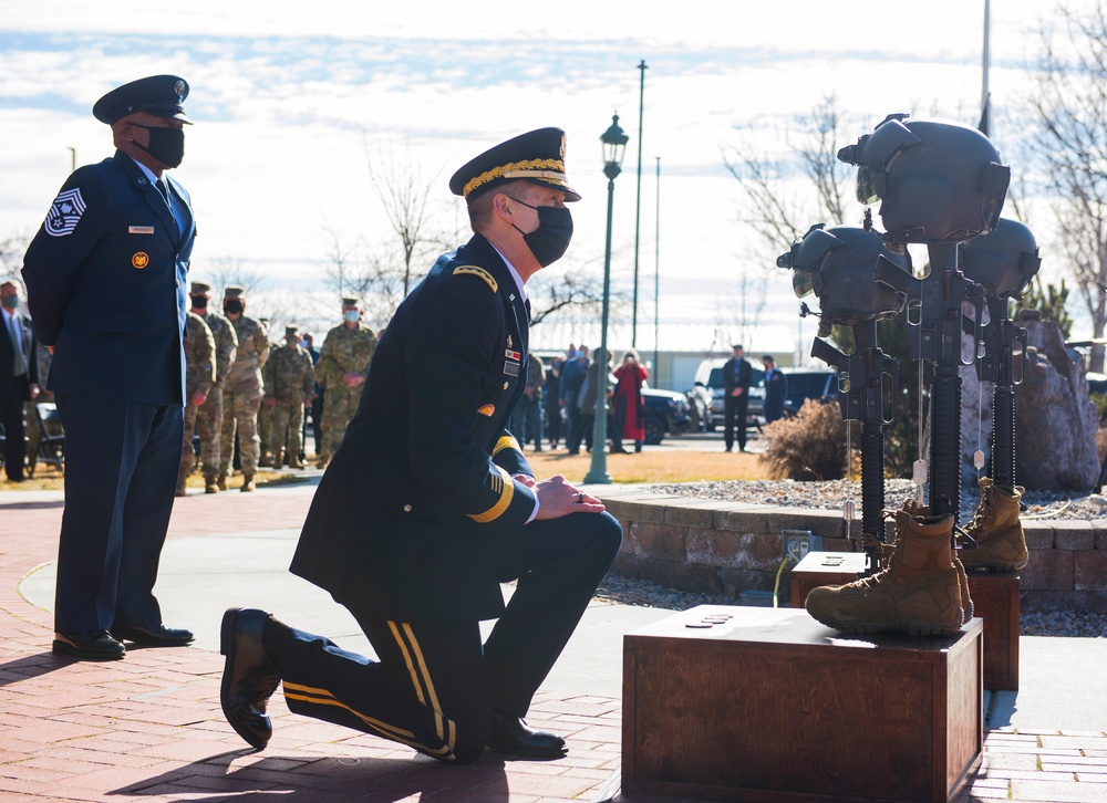 Idaho National Guard pays its respects to the three fallen pilots in the Feb. 2 Black Hawk crash