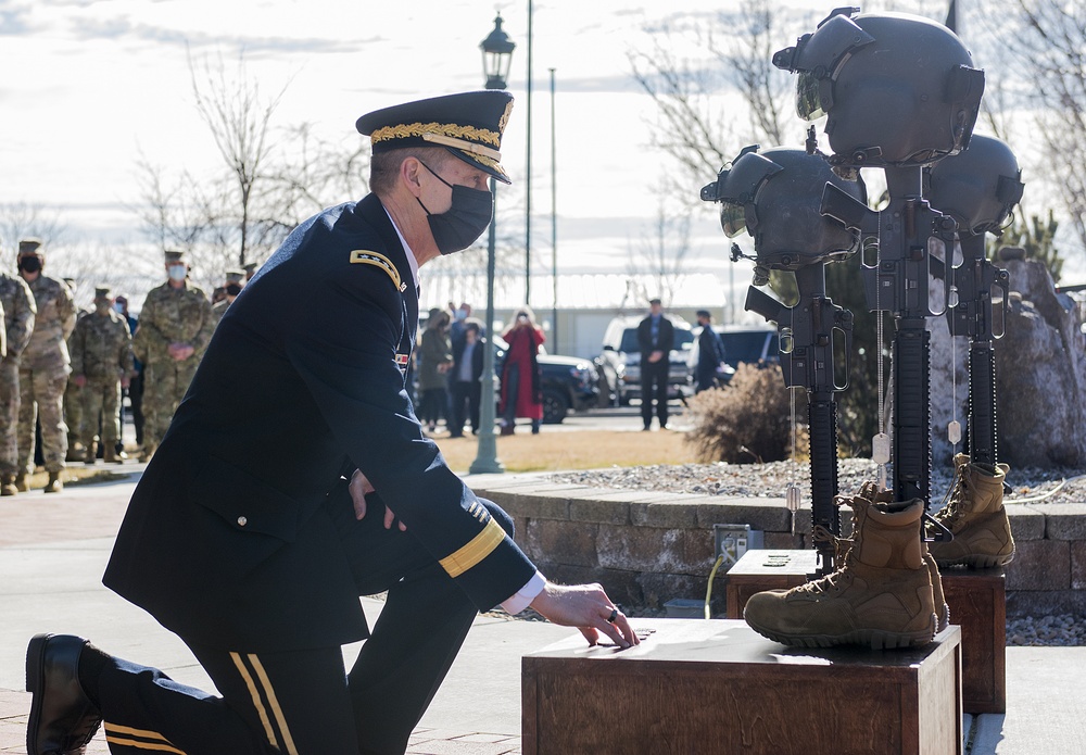 Idaho National Guard pays its respects to the three fallen pilots in the Feb. 2 Black Hawk crash