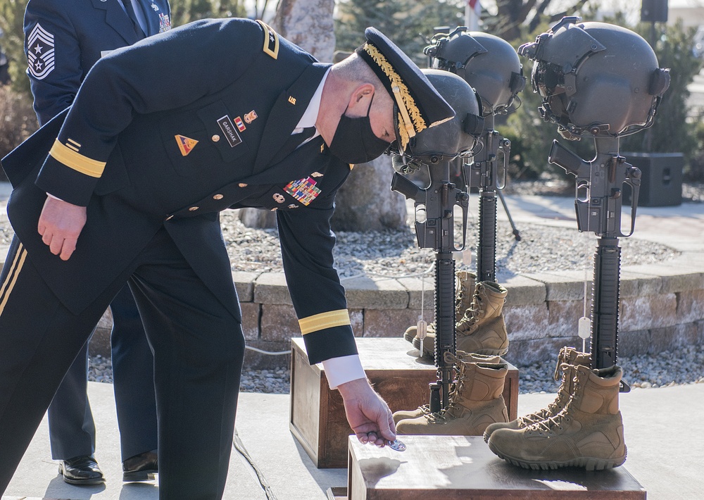 Idaho National Guard pays its respects to the three fallen pilots in the Feb. 2 Black Hawk crash