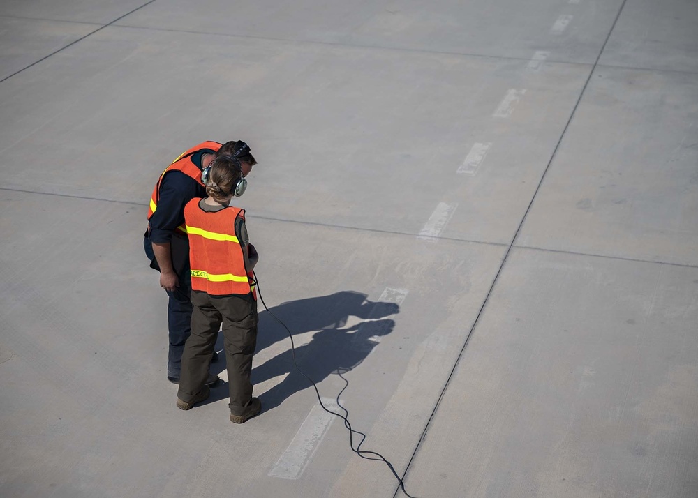 Strike Eagles conduct combat turns at Al Dhafra Air Base