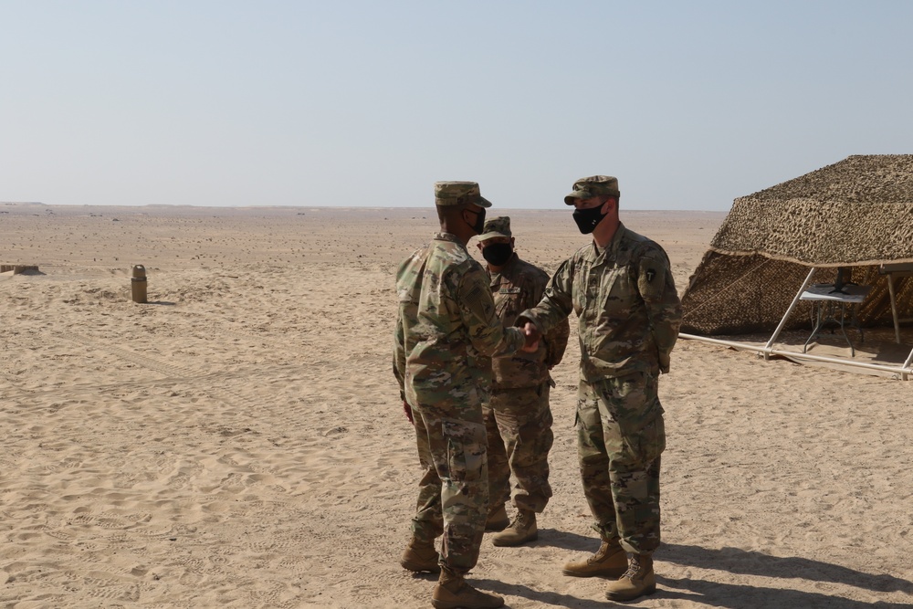 Task Force Spartan Public Affairs Soldiers receive coin, Iron Union 14