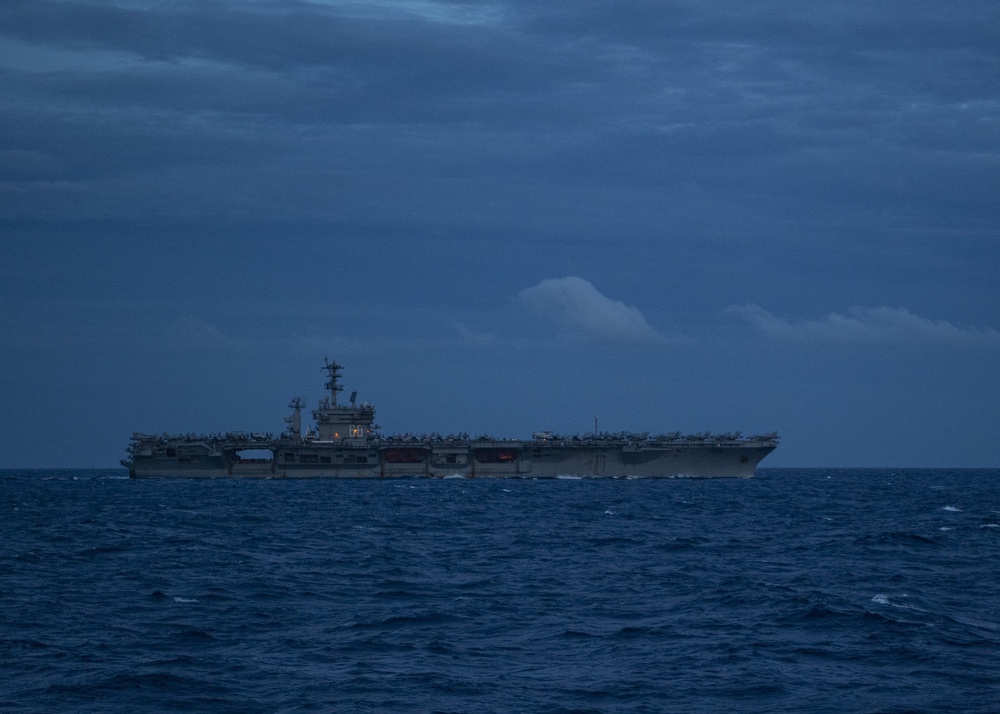 Theodore Roosevelt and Nimitz Carrier Strike Groups conduct dual-carrier operations