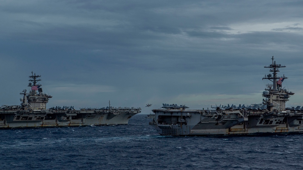 Theodore Roosevelt and Nimitz Carrier Strike Groups conduct dual-carrier operations