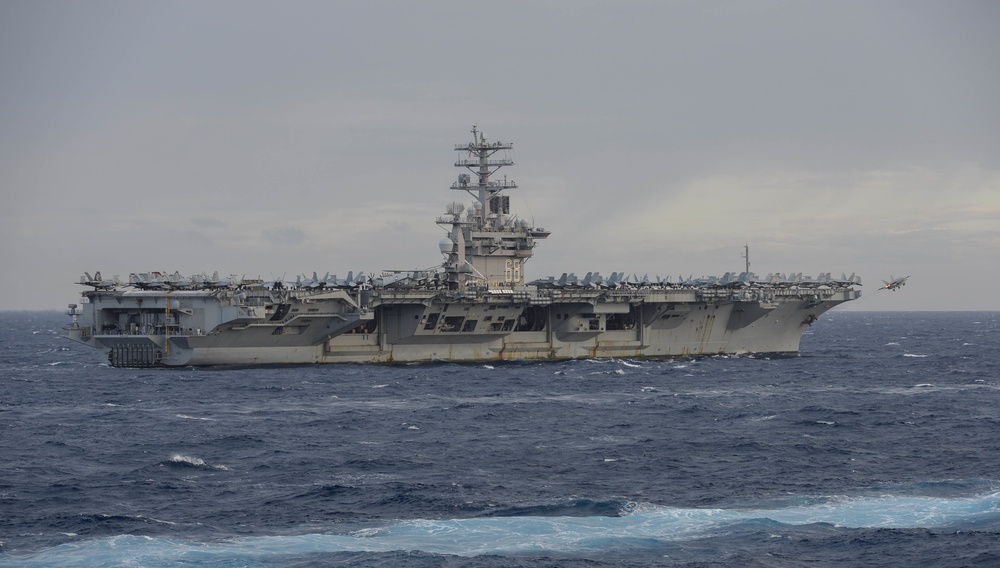 Theodore Roosevelt and Nimitz Carrier Strike Groups conduct dual-carrier operations